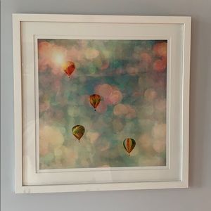 Framed hot air balloon print 15 x15”